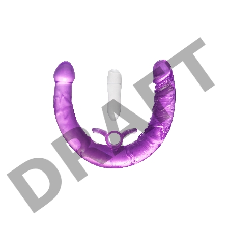 Фаллоимитатор двусторонний с вибропулей TOYFA Double Dildo with Vibro Bullet, TPR, фиолетовый, 35 см