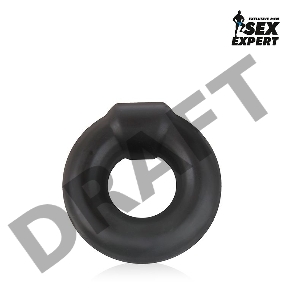 Черное силиконовое круглое эрекционное кольцо Sex Expert