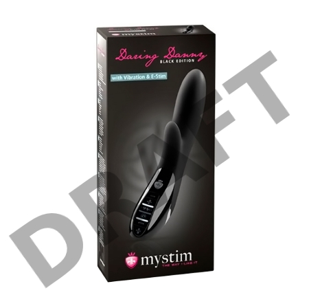 Вибратор Mystim Daring Danny  силиконовый с электростимуляцией черный, 27 см