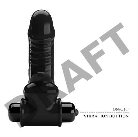 Черная вибронасадка на палец Corbin - 11 см.