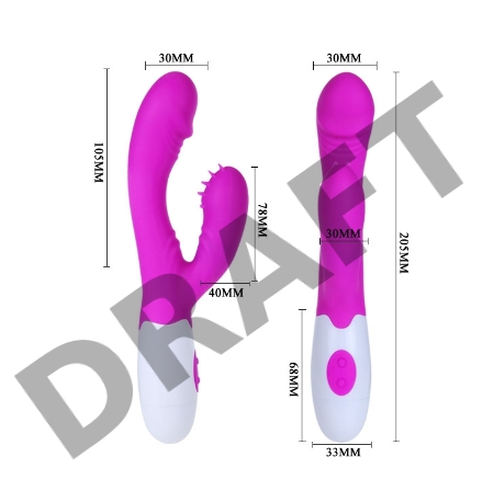 Вибромассажер ANDRE с клиторальным стимулятором и переминанием