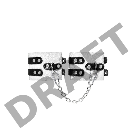 Оковы Pecado BDSM, мягкие, с двумя ремешками, с люверсами, натуральная кожа, бело-чёрные