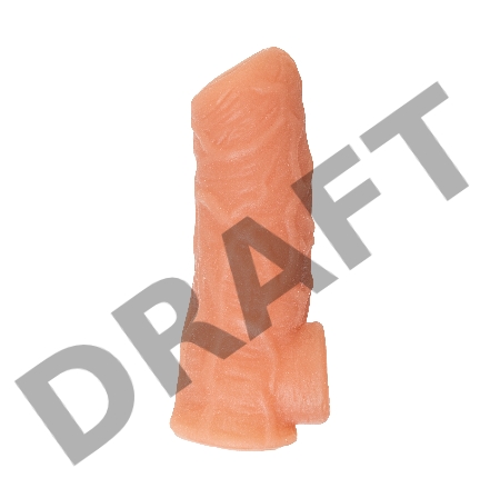  Насадка KOKOS реалистичная с дополнительной стимуляцией, TPE, телесная, 15.6 см