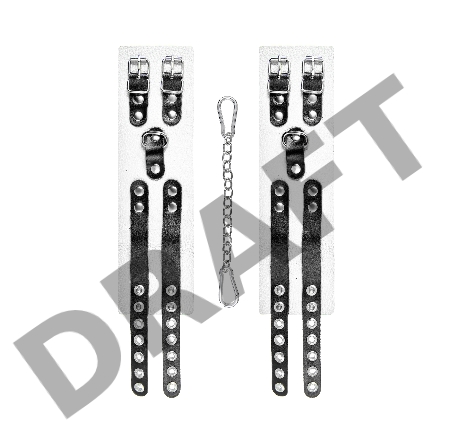 Оковы Pecado BDSM, мягкие, с двумя ремешками, с люверсами, натуральная кожа, бело-чёрные