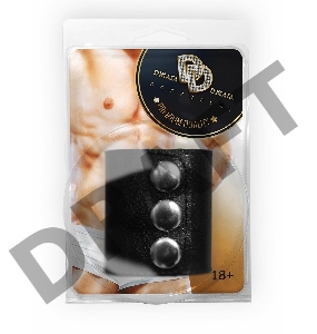 Широкое лассо-утяжка на пенис с металлическими кнопками