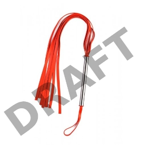 Красная плеть с металлической ручкой 