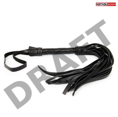 Черная плеть с черной ручкой Notabu - 37 см.