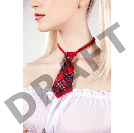 Верхняя часть костюма «Американская школьница», Pecado BDSM, топ, галстук, бело-красный, 40