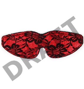 Красная маска на глаза с черным кружевом