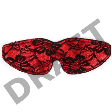Красная маска на глаза с черным кружевом