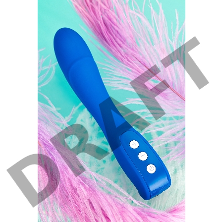 Нереалистичный вибратор L'EROINA by TOYFA Blury, силикон, синий, 18,5 см, Ø 3,4