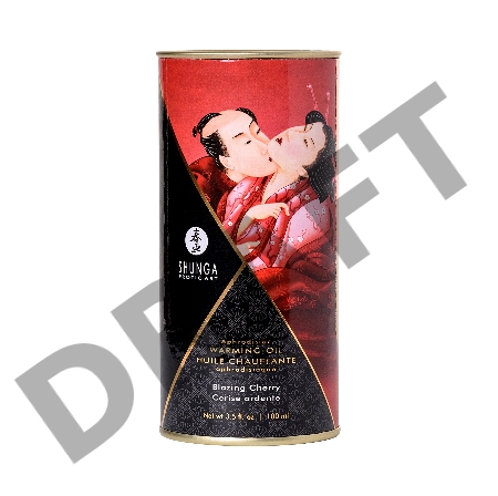 Масло для массажа Shunga Blazing Cherry, разогревающее, вишня, 100 мл