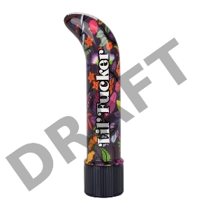 Черный мини-вибратор с цветочным принтом Lil Fucker Mini G-Spot Vibrator - 12,75 см.