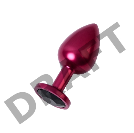 Анальная втулка Metal by TOYFA, металл, красная, с чёрным кристаллом, 8,2 см, Ø3,4 см, 85 г