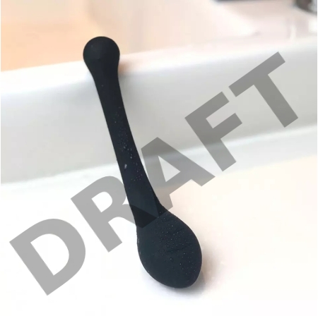 Черный фаллоимитатор с изогнутой головкой - 18 см.