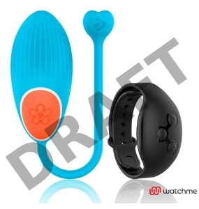 Голубое виброяйцо с черным пультом-часами Wearwatch Egg Wireless Watchme