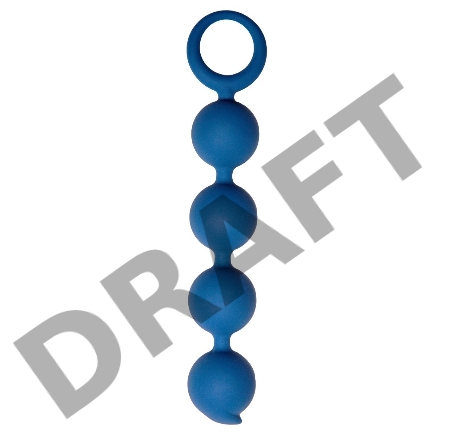 Анальная цепочка Appulse, 2,5 x 13 см , цвет кобальт