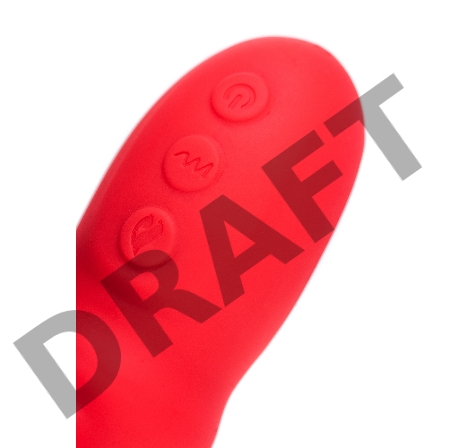 Вибратор JOS Redli с двигающейся головкой, силикон, красный, 21 см