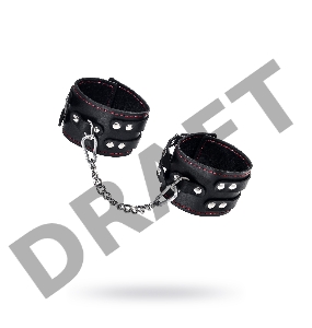 Оковы с двумя ремнями и чернои подкладкои Pecado BDSM, натуральная кожа, черные