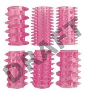 Набор из 6 розовых насадок на пенис - 5,5 см.