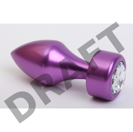 Фиолетовая анальная пробка с широким основанием и прозрачным кристаллом - 7,8 см. Фиолетовая анальная пробка с широким основанием и прозрачным кристаллом - 7,8 см.
