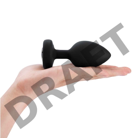 Вибрирующая втулка Vibrating Jewel Plug XXL черного цвета