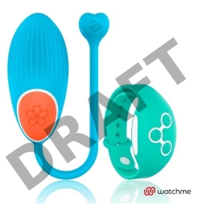 Голубое виброяйцо с зеленым пультом-часами Wearwatch Egg Wireless Watchme
