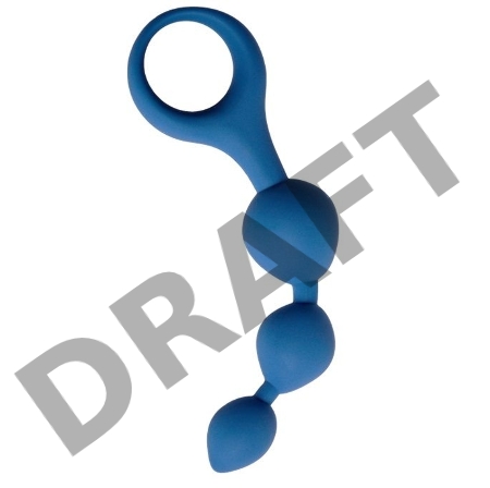 Анальные шарики Moons, 3 x 13 см , цвет кобальт