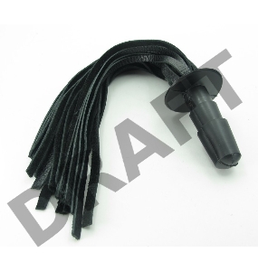 Черная кожаная плеть со штырьком для насадок