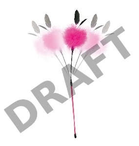 Sweet Caress Хлыст с розовым помпоном и перьями