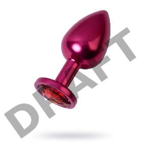 Анальная втулка Metal by TOYFA, металл, красная, с красным кристаллом, Ø3,4 см, 85 г.