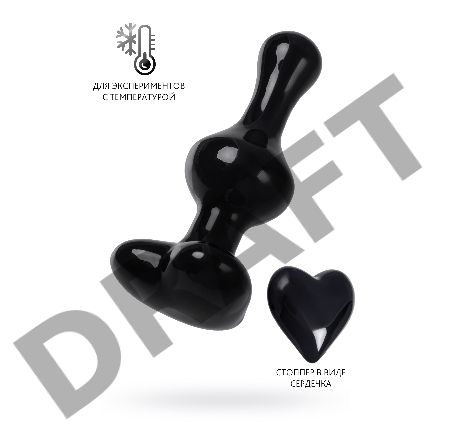 Анальная втулка Sexus Glass, стекло, черная, 9,8 см