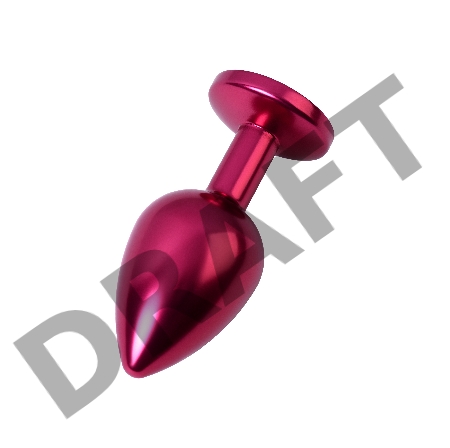 Анальная втулка Metal by TOYFA, металл, красная, с красным кристаллом, Ø3,4 см, 85 г.