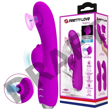 Вибромассажер с пульсирующей головкой и клиторальным отростком Baile Pretty Love Regina