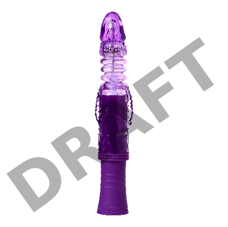 Вибратор Штучки-дрючки с клиторальным стимулятором, TPR, фиолетовый, 23 см