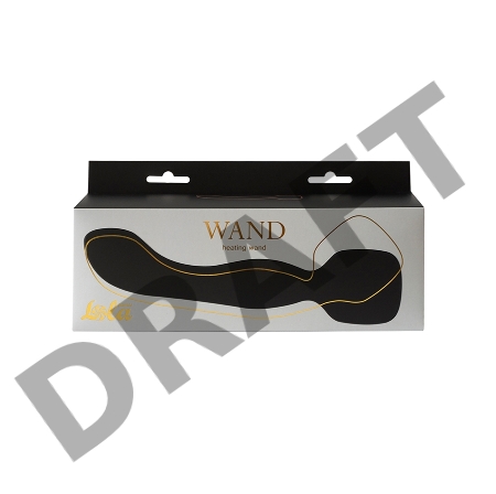 Черный двусторонний вибромассажер Heating Wand с нагревом - 22 см.