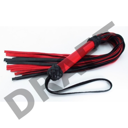 Красно-черная плеть с плетением турецкие головы - 60 см.