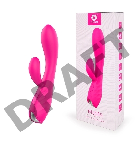Ярко-розовый вибратор-кролик MUSES