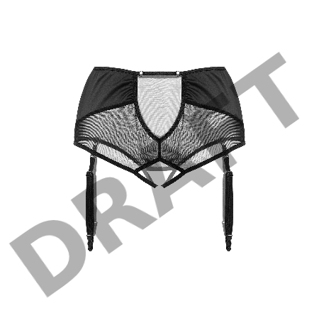 Эротические трусики-пояс для чулок Waname Elegance с высокой посадкой черные (42-44)