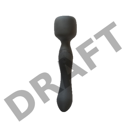 Черный двусторонний вибромассажер Heating Wand с нагревом - 22 см.