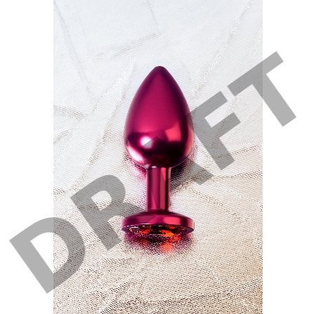 Анальная втулка Metal by TOYFA, металл, красная, с красным кристаллом, Ø3,4 см, 85 г.