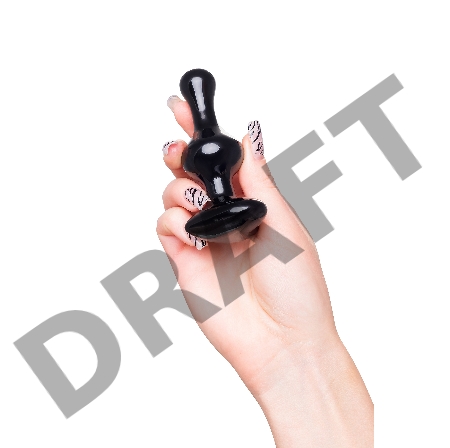 Анальная втулка Sexus Glass, стекло, черная, 9,8 см