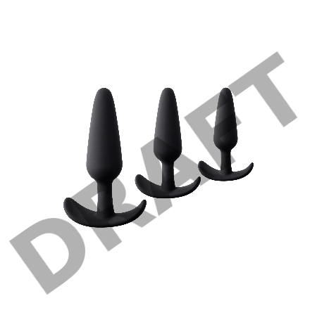 Набор анальных втулок TOYFA POPO Pleasure Eridani, силикон, черный, 3  шт.