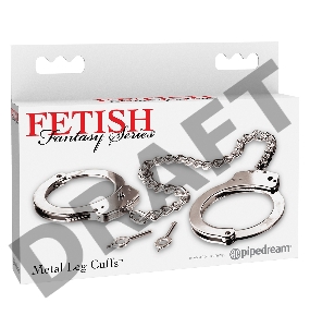 Фиксация для ног с длинной цепочкой Metal Leg Cuffs - Silver
