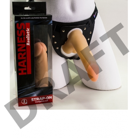 Реалистичный фаллоимитатор на трусиках с плугом - 18,5 см.