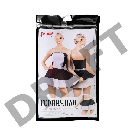 Нижняя часть костюма «Горничная», Pecado BDSM, юбка, черно-белый, 44-46