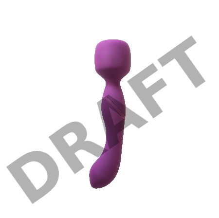 Фиолетовый двусторонний вибромассажер Heating Wand с нагревом - 22 см.