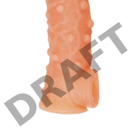  Насадка KOKOS реалистичная с дополнительной стимуляцией, TPE, телесная, 15.6 см