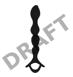 Черный силиконовый анальный стимулятор с ограничителем - 16 см.