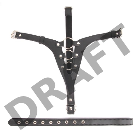 Кожаные черные трусики для страпона